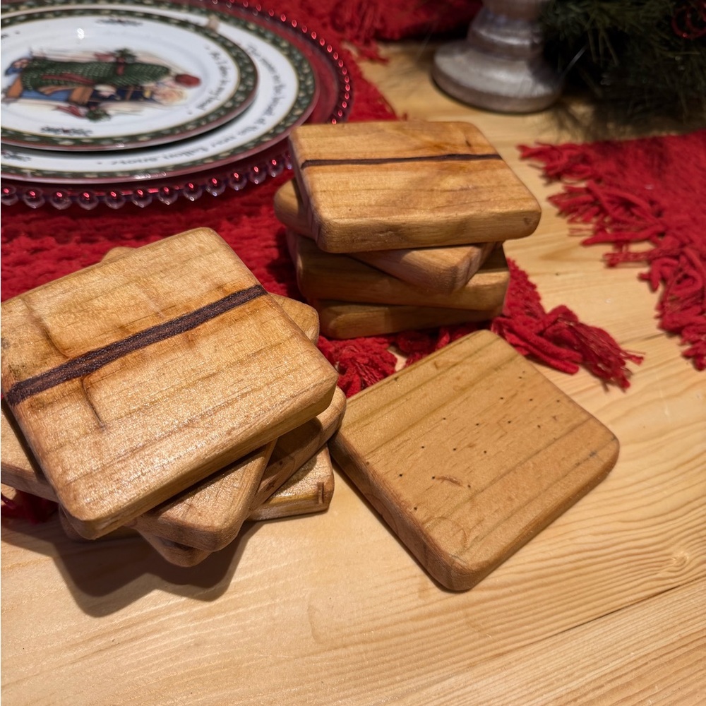 Handmade Wooden Coasters Set